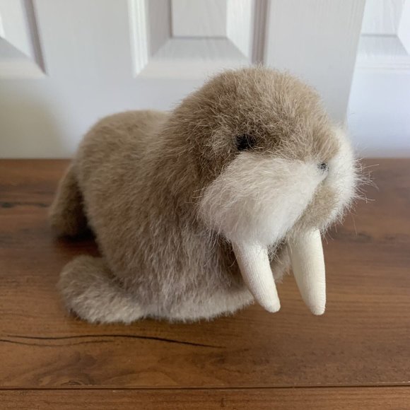 Vintage Gund 1986 Walrus Plush Stuffed Animal Toy 11" Brown Schmedley - Picture 3 of 8